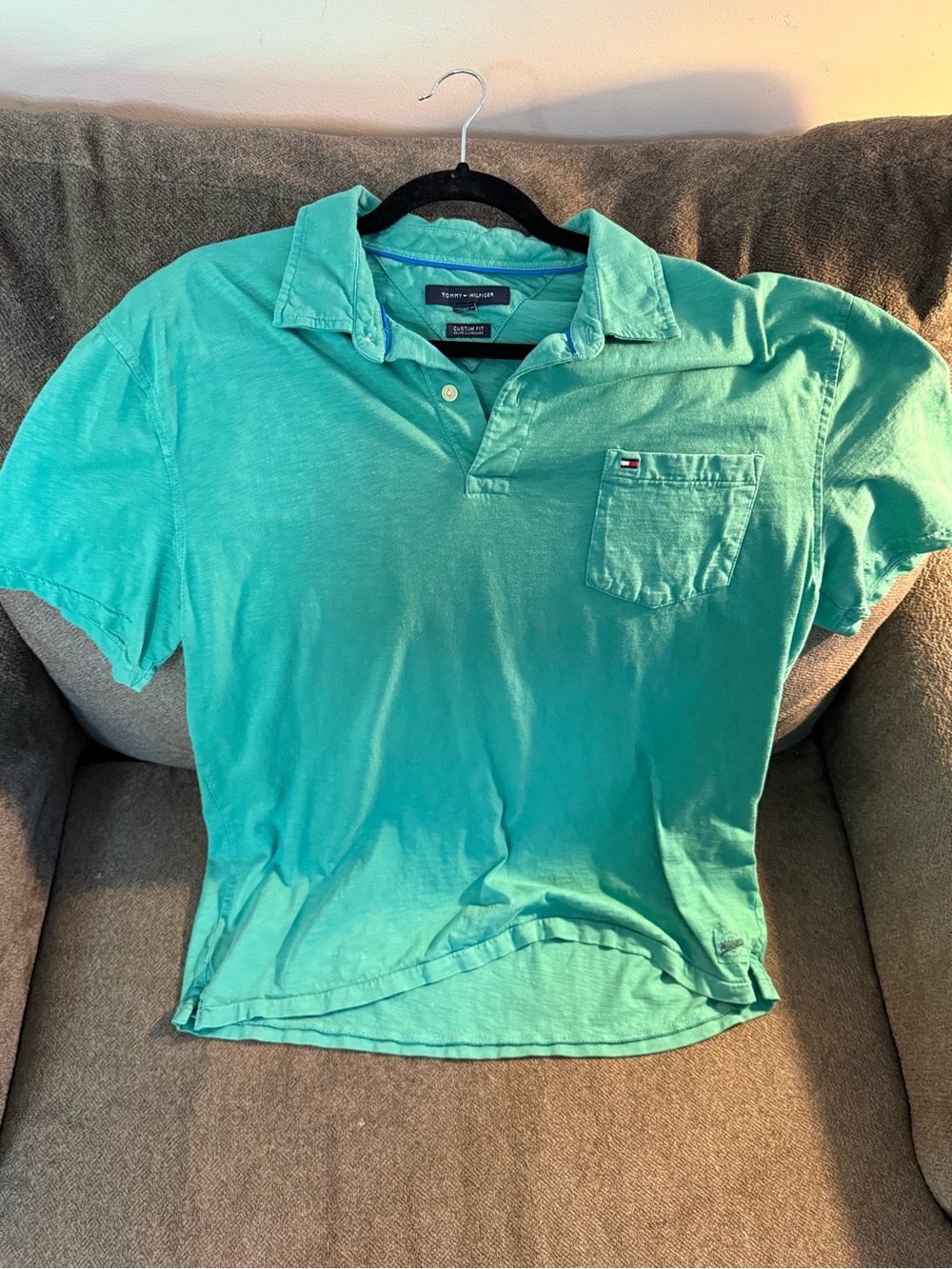 Men’s Tommy Hilfiger Teal Green Short-Sleeve Polo Size XLarge